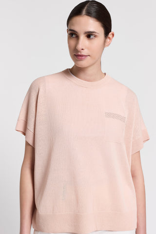 Maglia in lino e cotone maniche corte