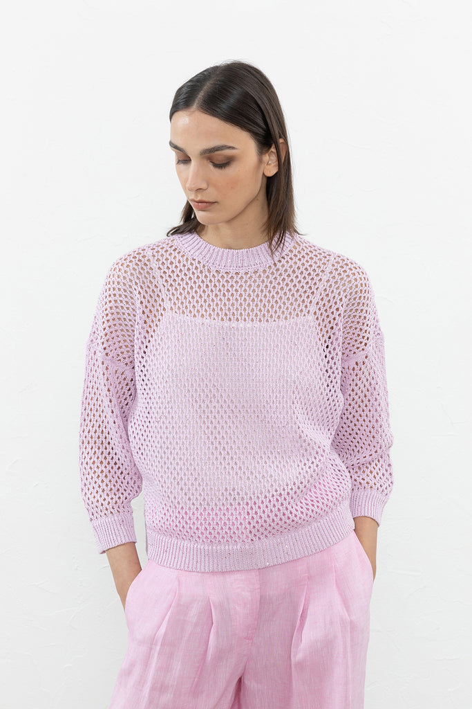 Mercerized cotton cordonnet sweater  