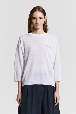 Cotton/linen crepe sweater