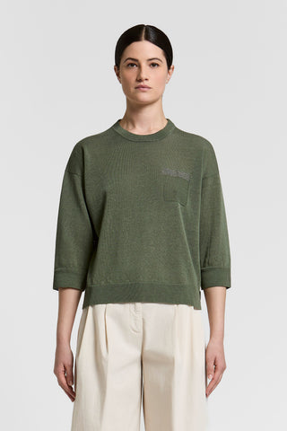 Maglia in filato di lino cotone crepe