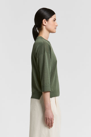 Maglia in filato di lino cotone crepe