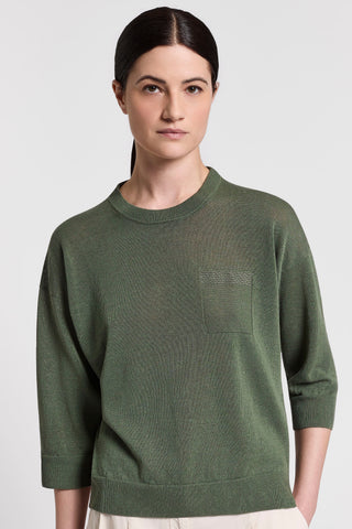 Maglia in filato di lino cotone crepe