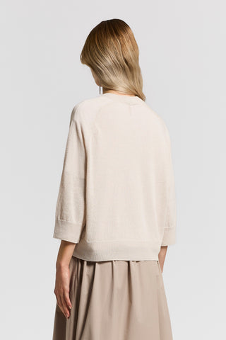 Cotton/linen-yarn cardigan