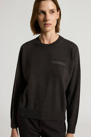 Cashmere, silk and wool yarn jumper