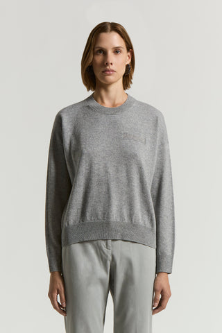 Cashmere, silk and wool yarn jumper