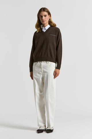 Maglia in lana, seta, cashmere e viscosa