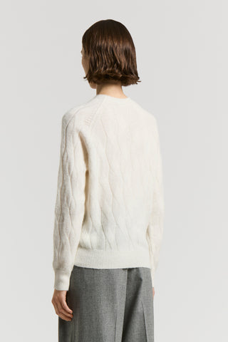 Alpaca cable-knit jumper with sequins