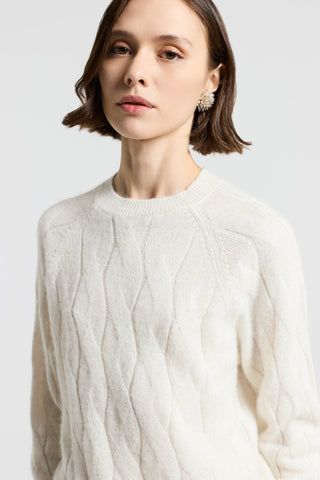 Alpaca cable-knit jumper with sequins