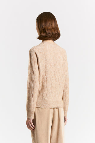 Maglia a trecce in alpaca e paillettes