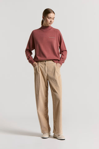 Polo-neck wool, silk and cashmere jumper