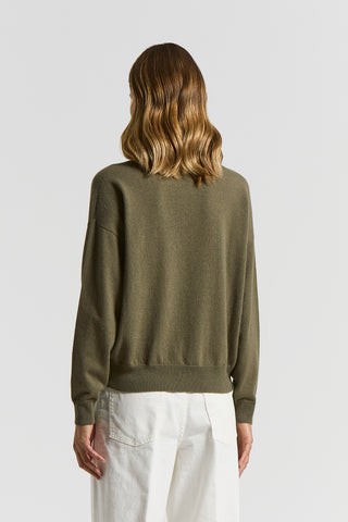 Maglia collo alto in lana seta cashmere