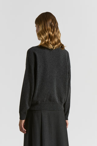 Maglia collo alto in lana seta cashmere