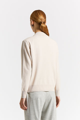 Cardigan con zip in lana seta cashmere