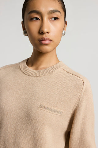 Cashmere, silk and wool crew-neck jumper