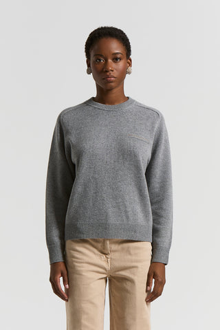 Maglia girocollo in lana seta cashmere