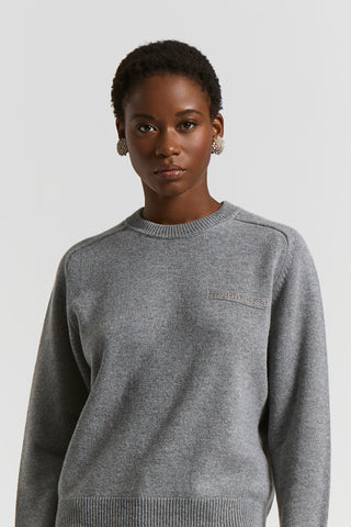 Maglia girocollo in lana seta cashmere