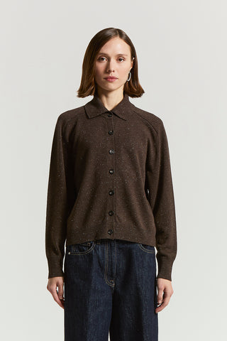 Cardigan con bottoni in lana seta cashmere