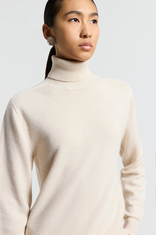 Pure cashmere polo-neck jumper