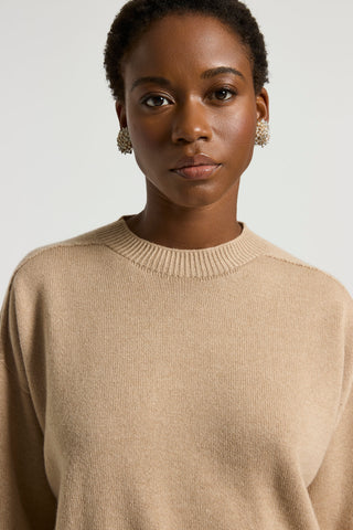 Maglia girocollo in puro cashmere