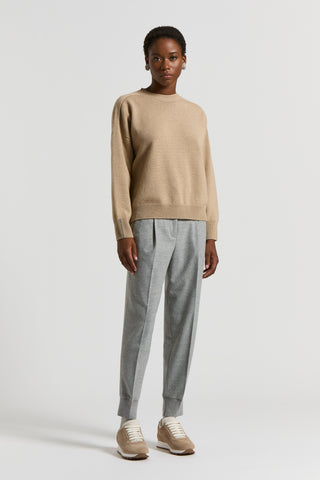 Maglia girocollo in puro cashmere