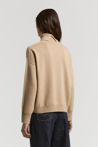 Pure cashmere polo-neck jumper