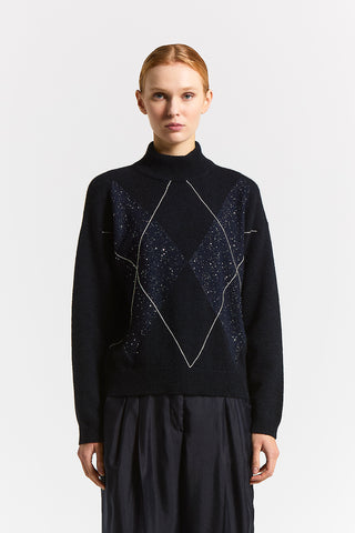 Lurex, cashmere, silk and wool sweater