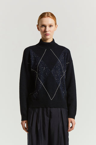 Maglia in lana seta cashmere lurex