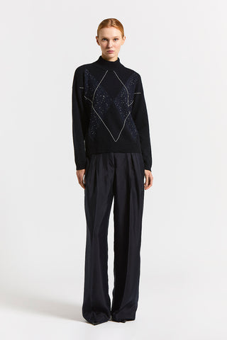Lurex, cashmere, silk and wool sweater