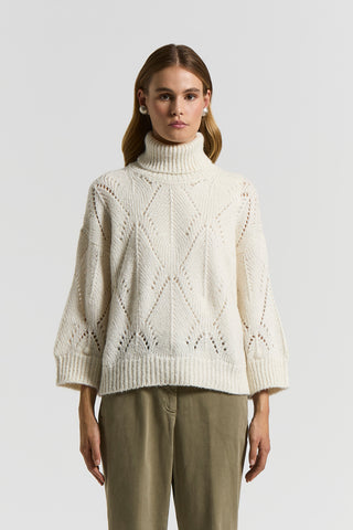 Maglia collo alto in misto alpaca
