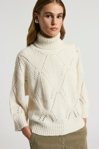 Maglia collo alto in misto alpaca