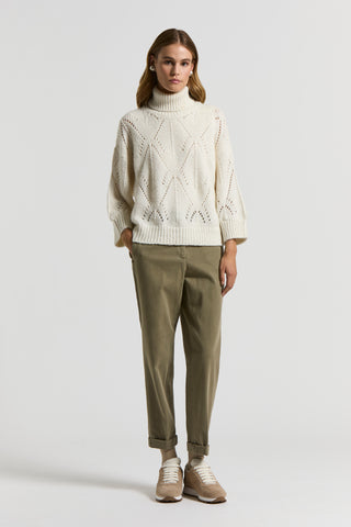 Maglia collo alto in misto alpaca