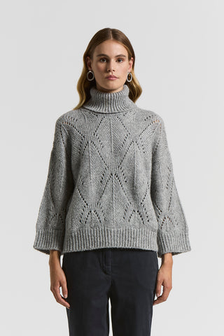 Maglia collo alto in misto alpaca