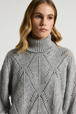 Maglia collo alto in misto alpaca