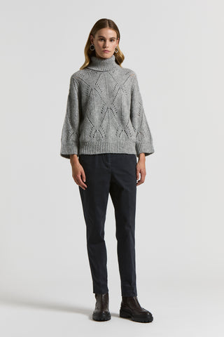 Maglia collo alto in misto alpaca