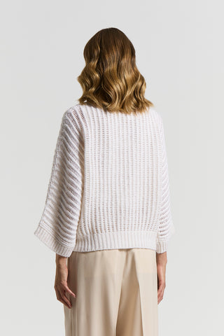 Maglia in soffilo di lana e alpaca effetto bagnato