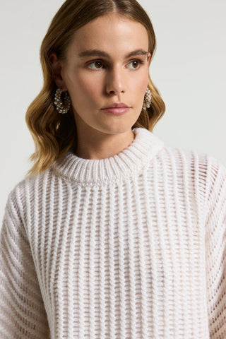 Maglia in soffilo di lana e alpaca effetto bagnato