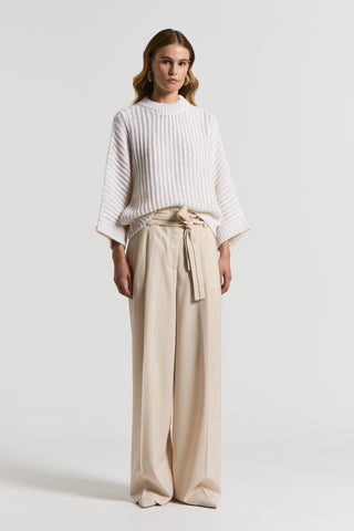 Maglia in soffilo di lana e alpaca effetto bagnato