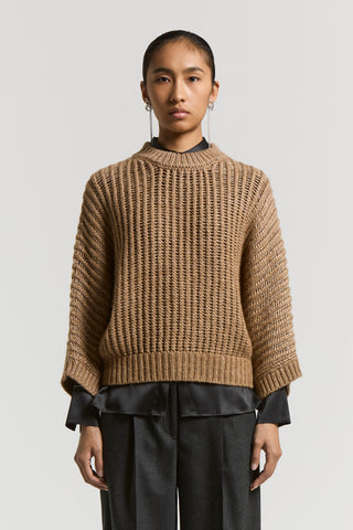 Wet-effect blown wool and alpaca jumper