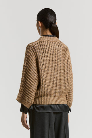 Wet-effect blown wool and alpaca jumper