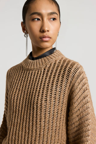 Wet-effect blown wool and alpaca jumper