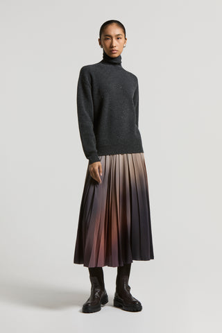 Polo-neck wool, silk and cashmere jumper