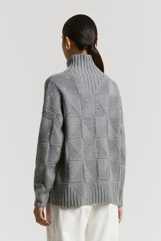 Inlaid jumper with lurex and sequins