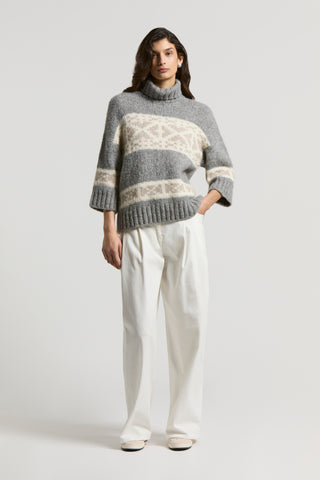 Norwegian wool and alpaca mouliné sweater