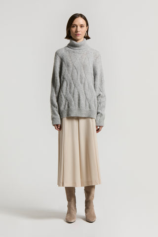Alpaca cable-knit jumper with sequins