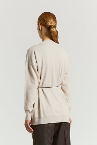 Cashmere, silk and wool cardigan with belt