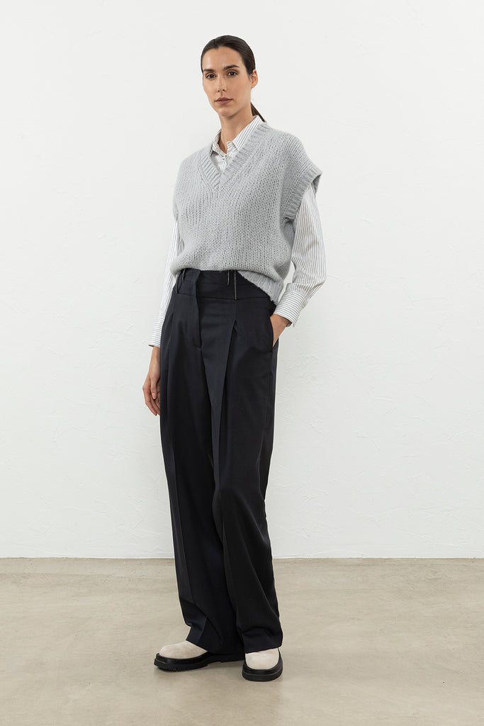 Wool flannel palazzo trousers  