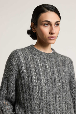 Maglia in filato d'alpaca, seta, cashmere e lamé
