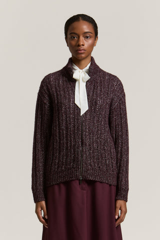 Bomber in filato d'alpaca, lana e cotone 1 / 5