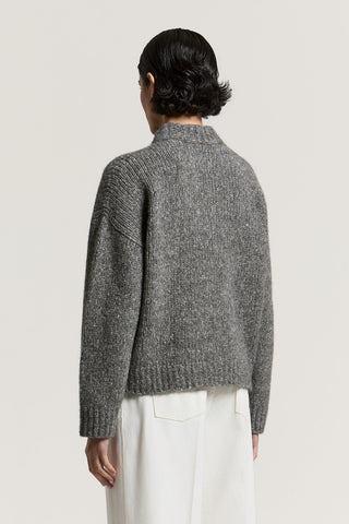Maglia tricot in alpaca, lana e seta
