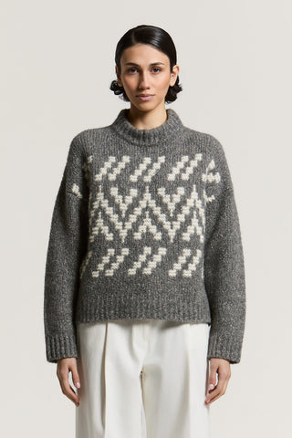 Alpaca, wool and silk knit sweater